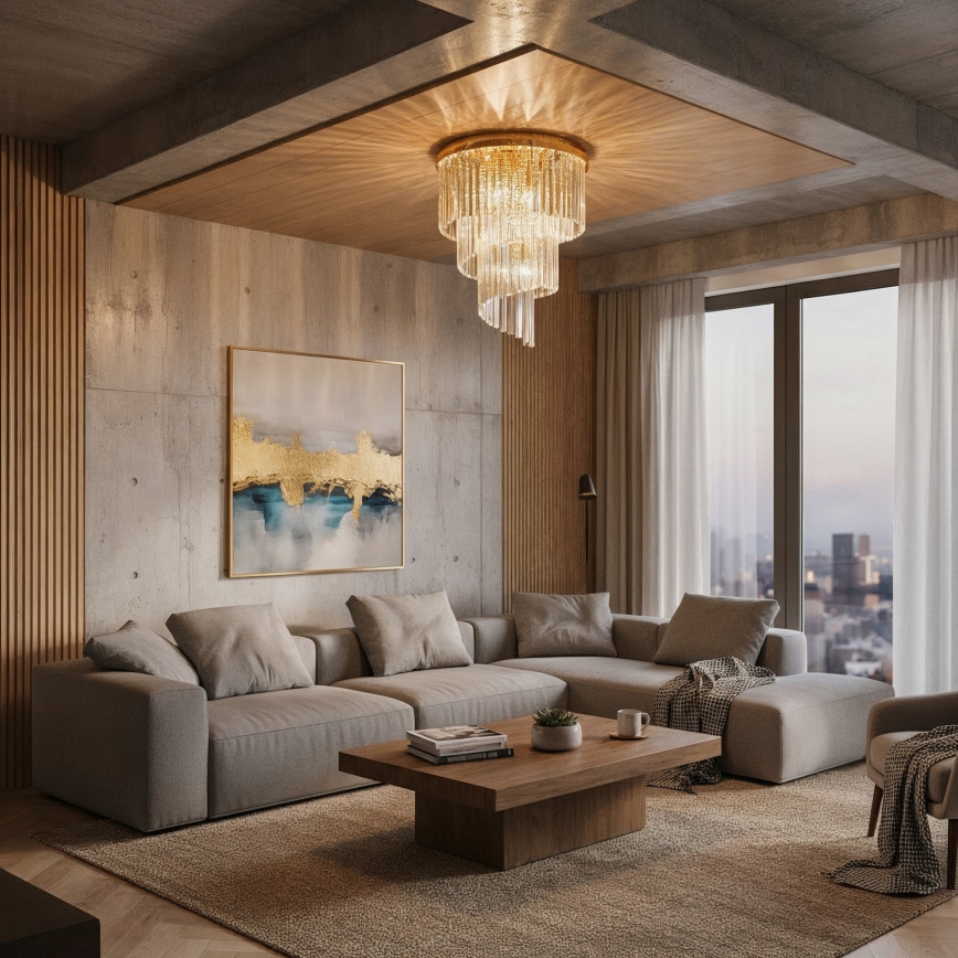 Ideal Lux - Tvirtinamas krištolinis sietynas CARLTON 12xE14/40W/230V diametras 50 cm auksas