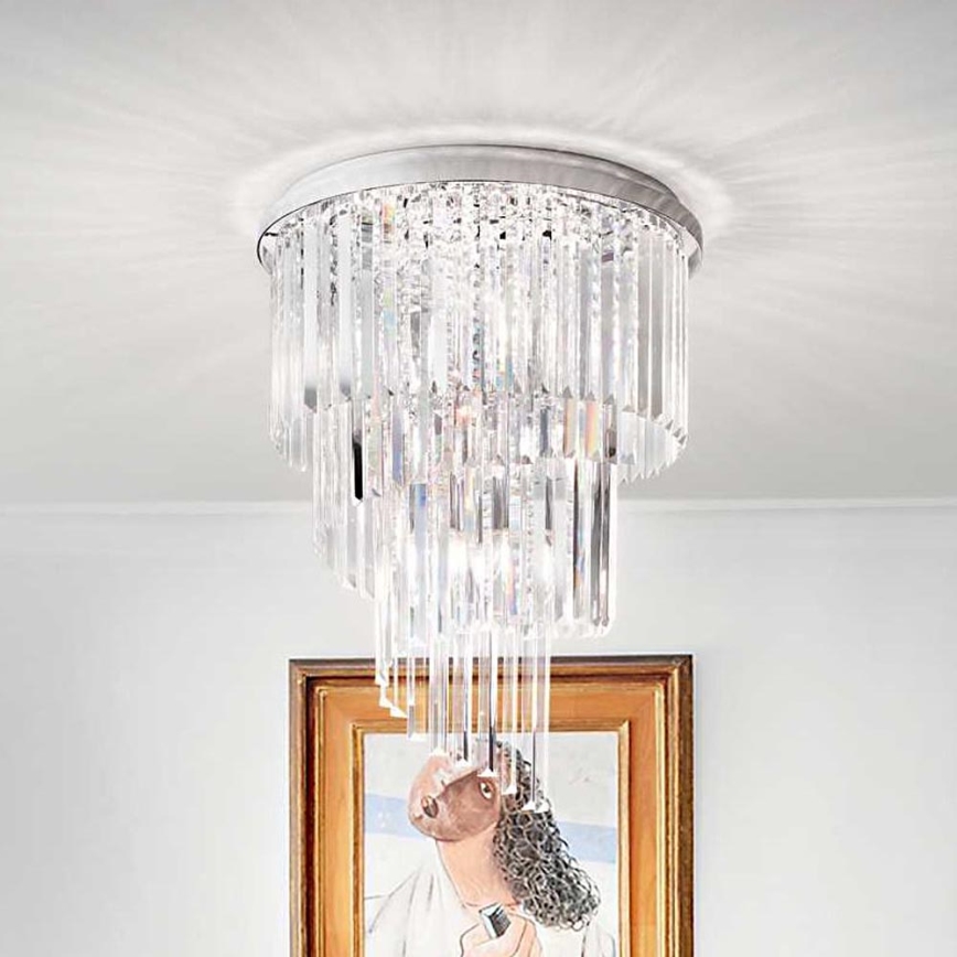 Ideal Lux - Tvirtinamas krištolinis sietynas CARLTON 12xE14/40W/230V diametras 50 cm blizgus chromas