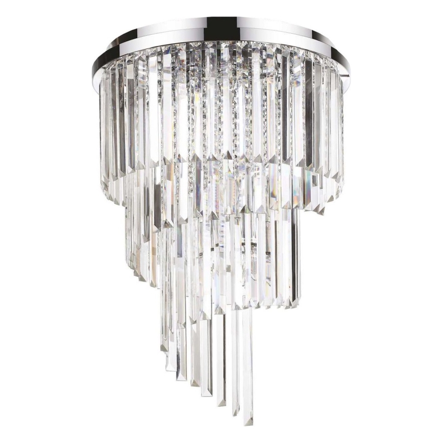 Ideal Lux - Tvirtinamas krištolinis sietynas CARLTON 12xE14/40W/230V diametras 50 cm blizgus chromas