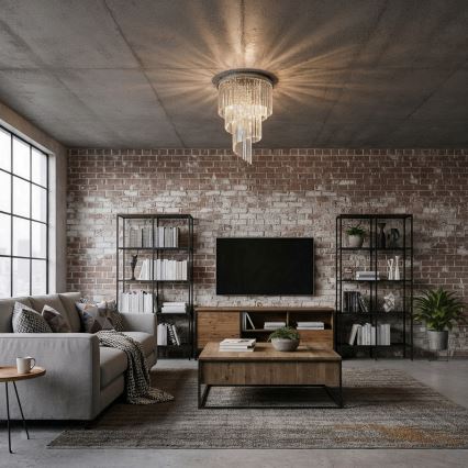 Ideal Lux - Tvirtinamas krištolinis sietynas CARLTON 12xE14/40W/230V diametras 50 cm blizgus chromas