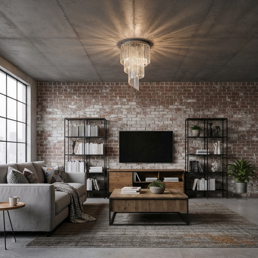 Ideal Lux - Tvirtinamas krištolinis sietynas CARLTON 12xE14/40W/230V diametras 50 cm blizgus chromas