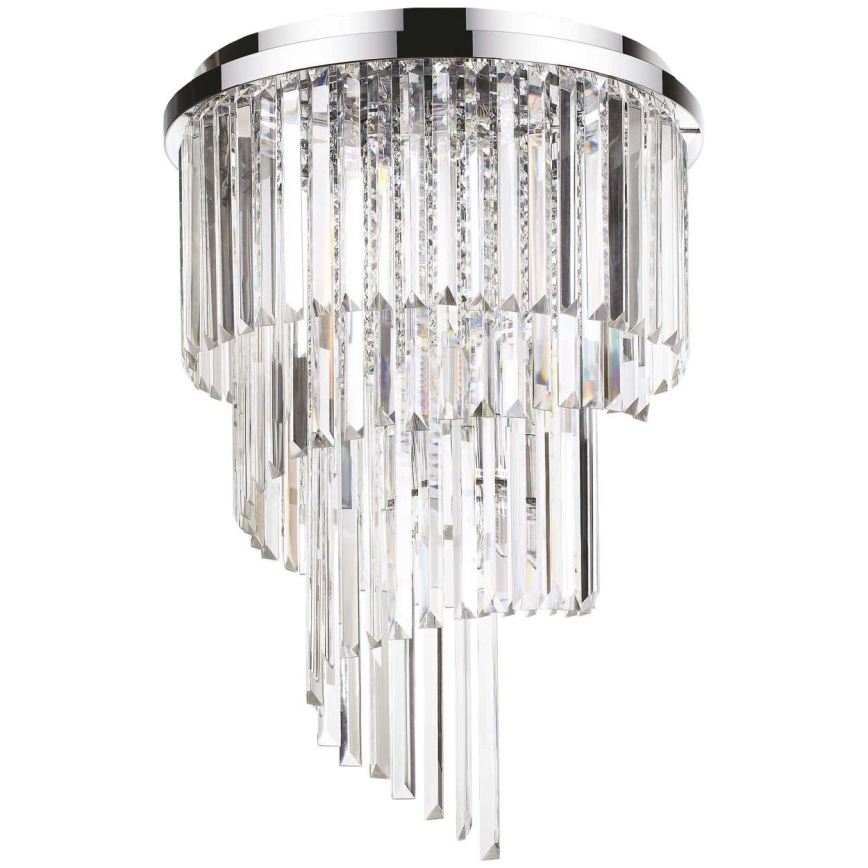 Ideal Lux - Tvirtinamas krištolinis sietynas CARLTON 12xE14/40W/230V diametras 50 cm blizgus chromas