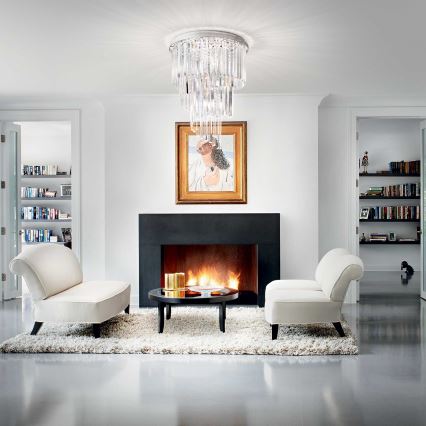 Ideal Lux - Tvirtinamas krištolinis sietynas CARLTON 12xE14/40W/230V diametras 50 cm blizgus chromas