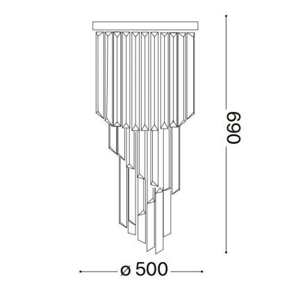 Ideal Lux - Tvirtinamas krištolinis sietynas CARLTON 12xE14/40W/230V diametras 50 cm blizgus chromas
