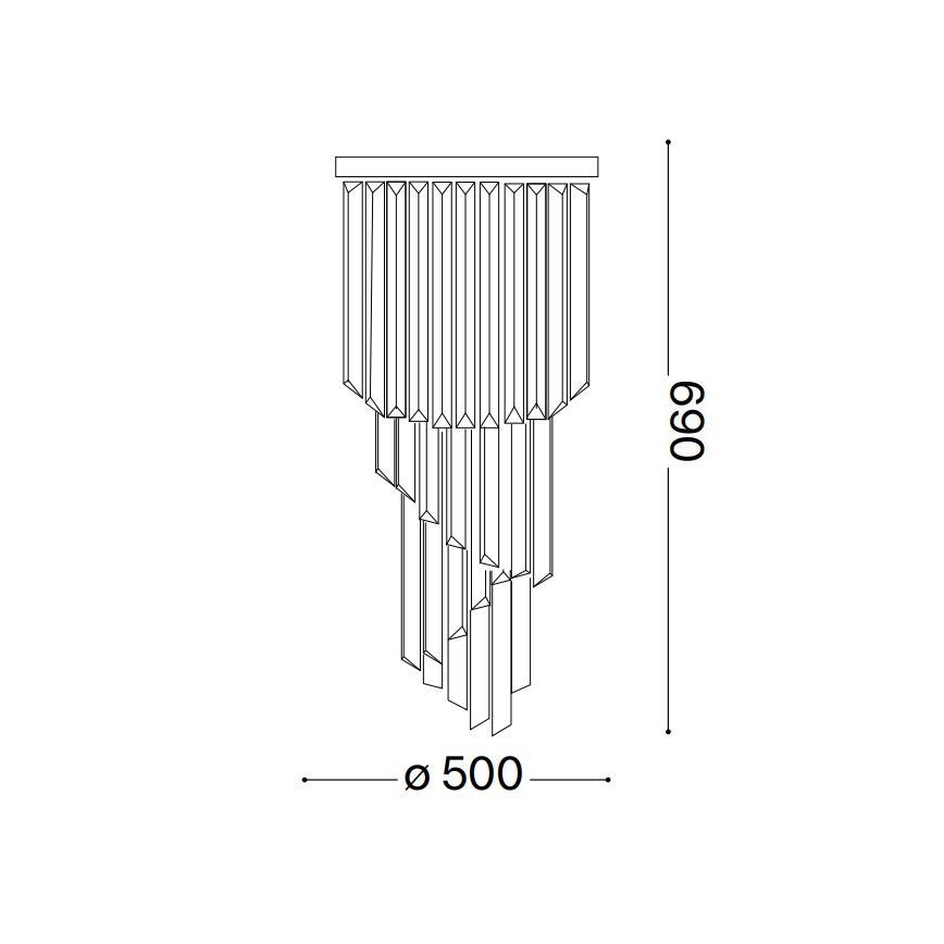 Ideal Lux - Tvirtinamas krištolinis sietynas CARLTON 12xE14/40W/230V diametras 50 cm blizgus chromas