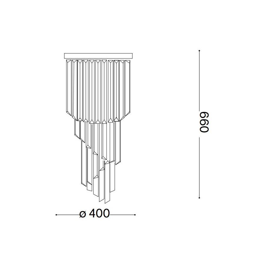 Ideal Lux - Tvirtinamas krištolinis sietynas CARLTON 8xE14/40W/230V diametras 40 cm blizgus chromas