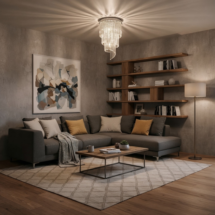 Ideal Lux - Tvirtinamas krištolinis sietynas CARLTON 8xE14/40W/230V diametras 40 cm blizgus chromas