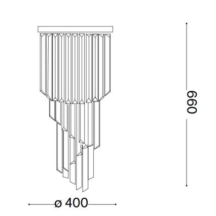 Ideal Lux - Tvirtinamas krištolinis sietynas CARLTON 8xE14/40W/230V diametras 40 cm blizgus chromas