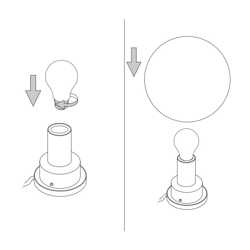 Ideal Lux - universalus pakaitinis MAPA stiklas E27, skersmuo 20 cm, baltas