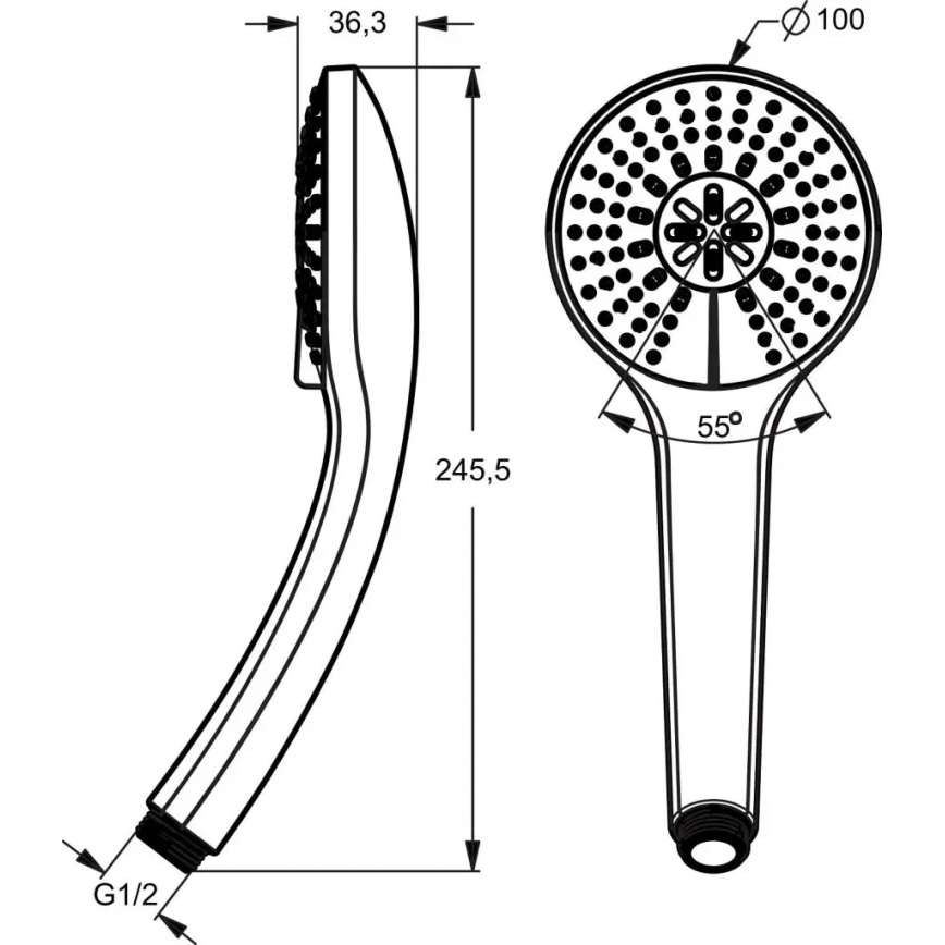 Ideal Standard B9403AA - Rankinė dušo galvutė IDEALRAIN, poliruotas chromas
