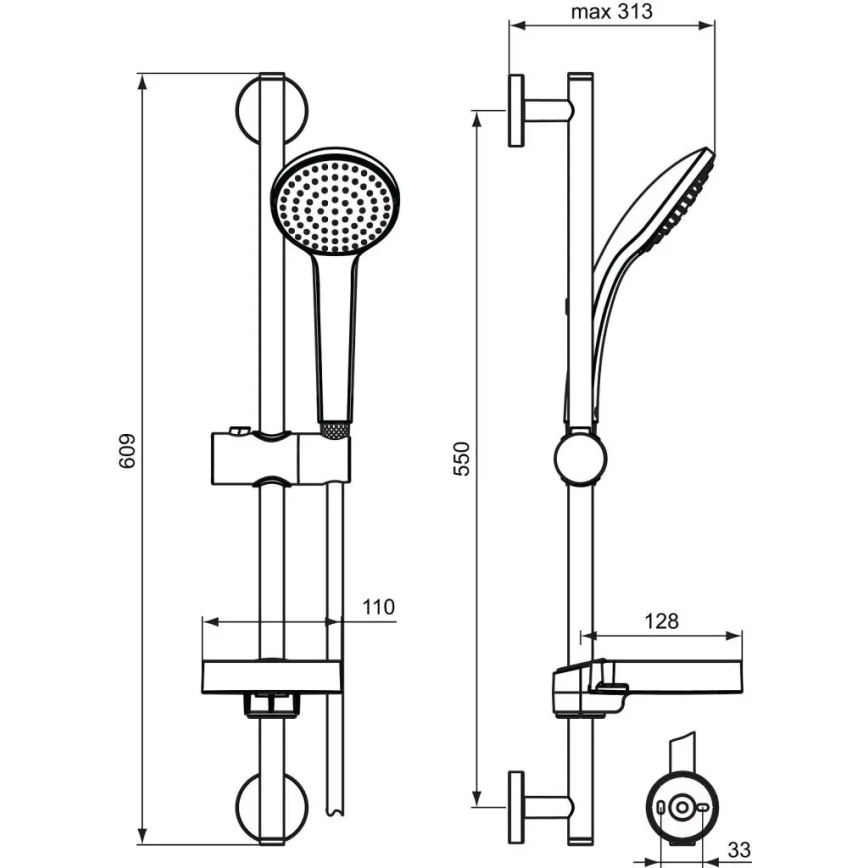 Ideal Standard B9412AA - Dušo komplektas IDEALRAIN blizgus chromas