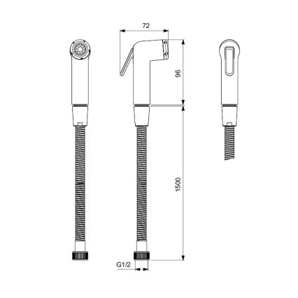 Ideal Standard BC180AA - rankinis bidetinis purkštuvas IDEALSPRAY, 150 cm, blizgus chromas
