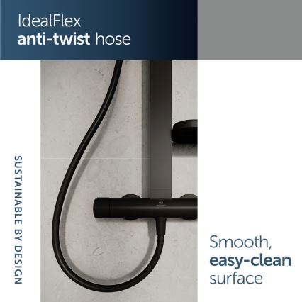 Ideal Standard BD583XG - Dušo rinkinys su maišytuvu CERATHERM ALU+ matinė juoda