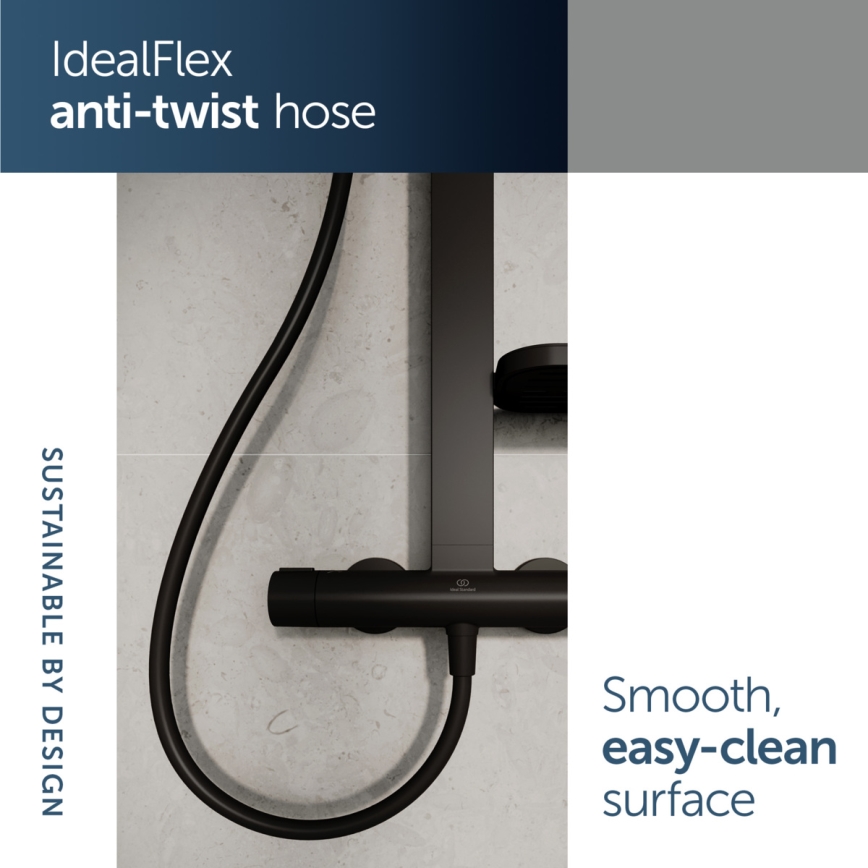 Ideal Standard BD583XG - Dušo rinkinys su maišytuvu CERATHERM ALU+ matinė juoda