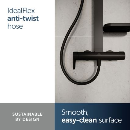 Ideal Standard BD584XG - Dušo komplektas su maišytuvu CERAFLOW ALU+ matinė juoda