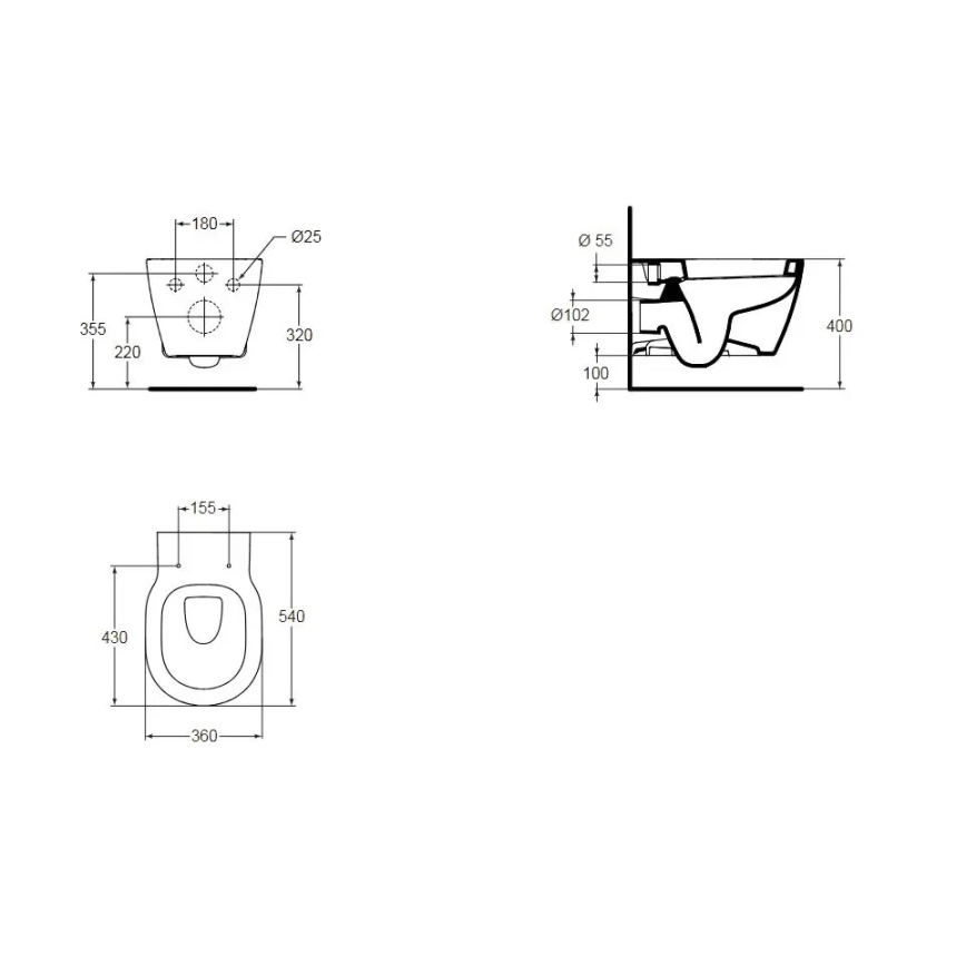 Ideal Standard E823201 - pakabinamas WC CONNECT keramika/balta