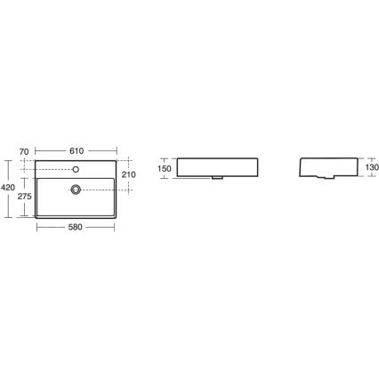 Ideal Standard K078101 - Praustuvas ant stalviršio STRADA 60x42 cm keramika/balta