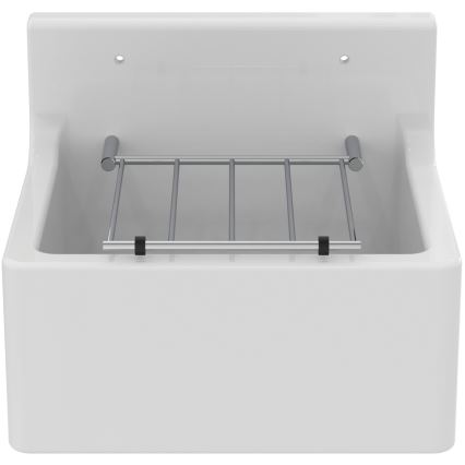 Ideal Standard S593901 - Pakabinamas praustuvas su grotelėmis DOURO 45,5x38 cm keramika/balta