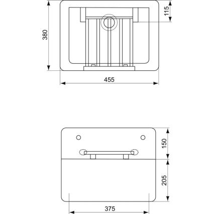 Ideal Standard S593901 - Pakabinamas praustuvas su grotelėmis DOURO 45,5x38 cm keramika/balta