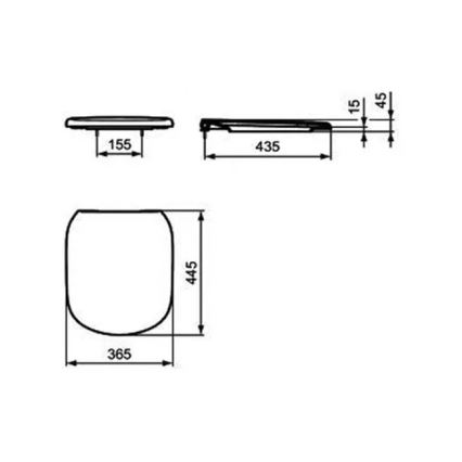 Ideal Standard T352901 - Tualeto sėdynė SoftClose TESI, balta