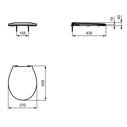 Ideal Standard W835001 - baltos spalvos tualeto sėdynė