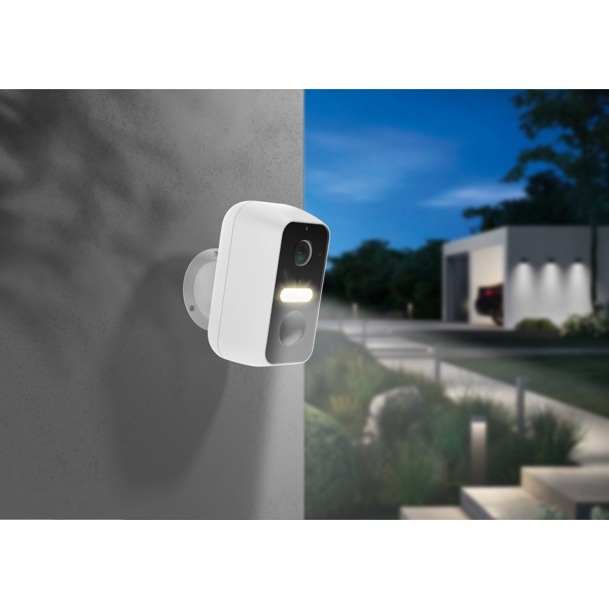 Išmanioji lauko kamera su judesio jutikliu 2K 9600 mAh IP65 Wi-Fi Tuya balta