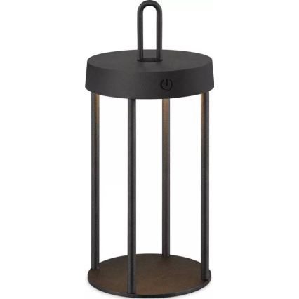 LED reguliuojama lauko įkraunama jutiklinė stalo lempa GENTLE LED/1,5W/3,7V 3000 mAh IP44 juoda