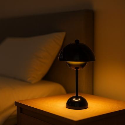 Įkraunama LED jutiklinė stalinė lempa COSTA LED/3W/5V 2400 mAh 3000-6000K juoda