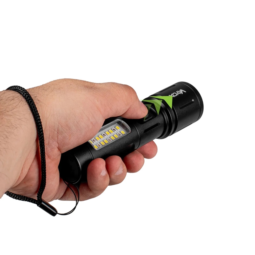 Įkraunamas LED reguliuojamo ryškumo žibintuvėlis su raudona šviesa LED/5W/5V IPX4 260 lm 2000 mAh