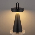 Įkraunama, reguliuojama lauko jutiklinė stalo lempa HALO LED/1,5W/3,7V 3000 mAh IP44 juoda