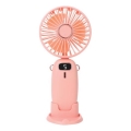 Įkraunamas kišeninis ventiliatorius 3W/5V 1200 mAh rožinis