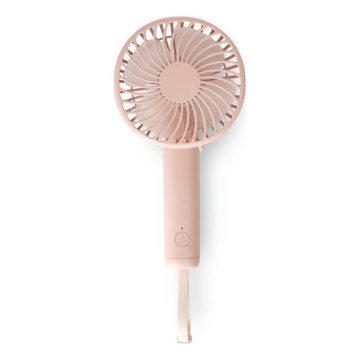 Įkraunamas kišeninis ventiliatorius 5W/5V 1200 mAh rožinis
