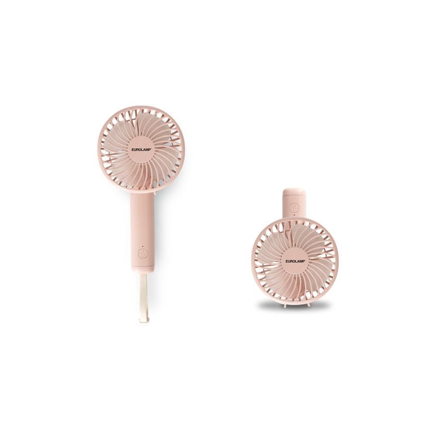 Įkraunamas kišeninis ventiliatorius 5W/5V 1200 mAh rožinis