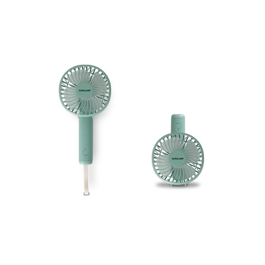 Įkraunamas kišeninis ventiliatorius 5W/5V 1200 mAh turkio spalvos