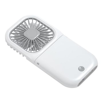 Įkraunamas kišeninis ventiliatorius 5W/5V 2500 mAh baltas