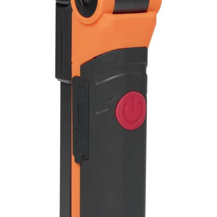 LED su reguliuojamu ryškumu įkraunamas darbinis žibintuvėlis LED/3W/5V 6500K 2000 mAh oranžinė/juoda