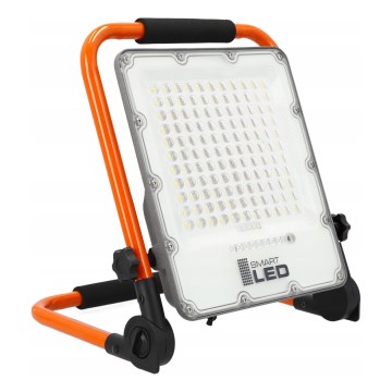 Įkraunamas LED prožektorius su stovu LED/100W/3,2V 5000K 5000 mAh IP65 oranžinis