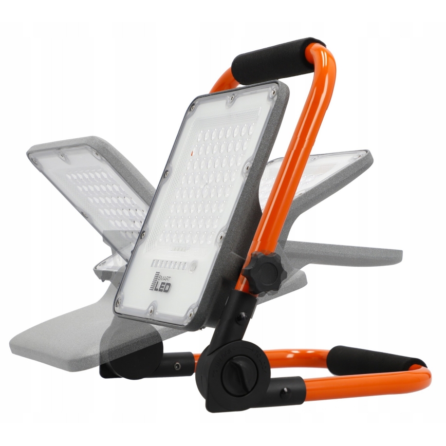 Įkraunamas LED prožektorius su stovu LED/100W/3,2V 5000K 5000 mAh IP65 oranžinis