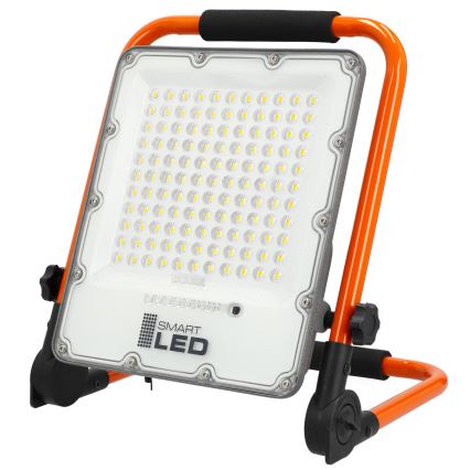 Įkraunamas LED prožektorius su stovu LED/100W/3,2V 5000K 5000 mAh IP65 oranžinis