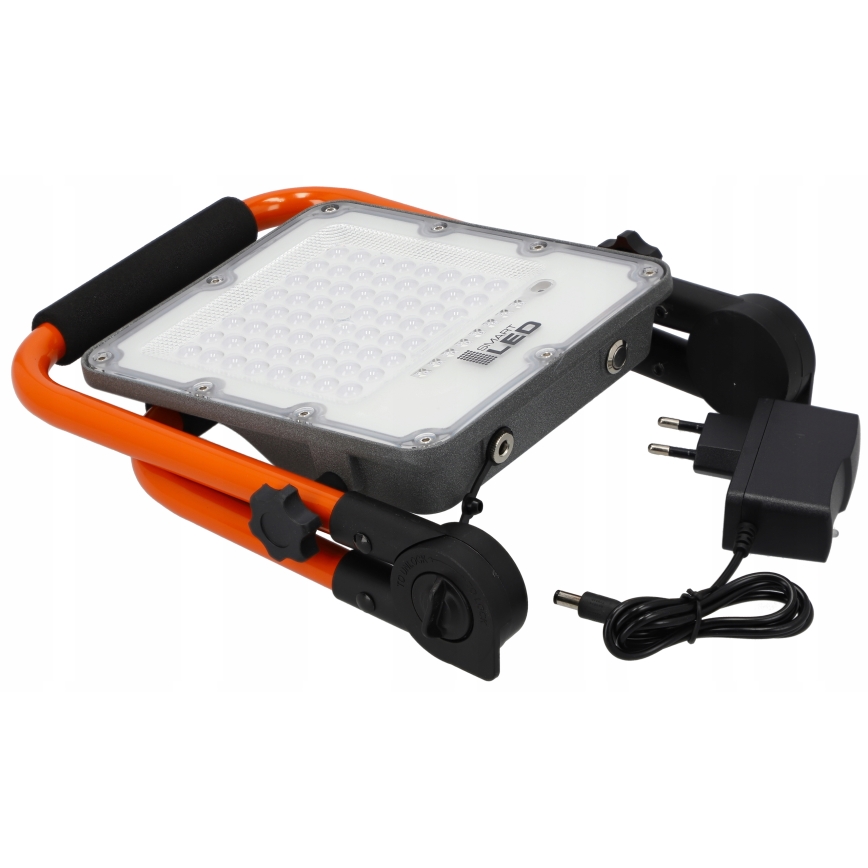Įkraunamas LED prožektorius su stovu LED/100W/3,2V 5000K 5000 mAh IP65 oranžinis