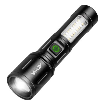 Įkraunamas LED reguliuojamo ryškumo žibintuvėlis su raudona šviesa LED/5W/5V IPX4 260 lm 2000 mAh