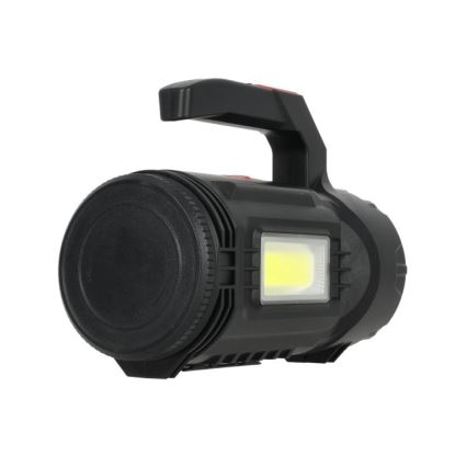 Įkraunamas LED žibintuvėlis, 5 V, 500 lm, 1200 mAh, juodas
