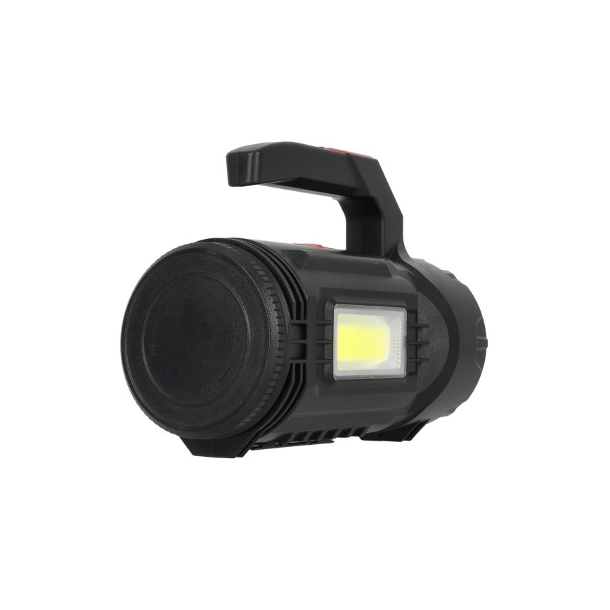 Įkraunamas LED žibintuvėlis, 5 V, 500 lm, 1200 mAh, juodas
