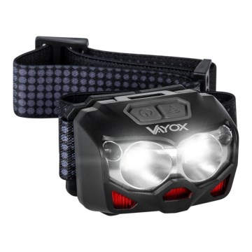 Įkraunamas LED žibintuvėlis su reguliuojamu ryškumu, jutikliu ir raudona šviesa 2xLED/5W/5V/3xAAA IP65 500 lm 1200 mAh