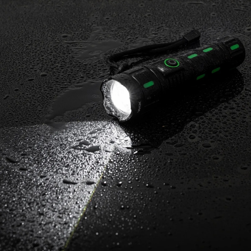 Reguliuojamo ryškumo įkraunamas LED žibintas su powerbank funkcija LED/20W/5V IP44 1200 lm 5000 mAh