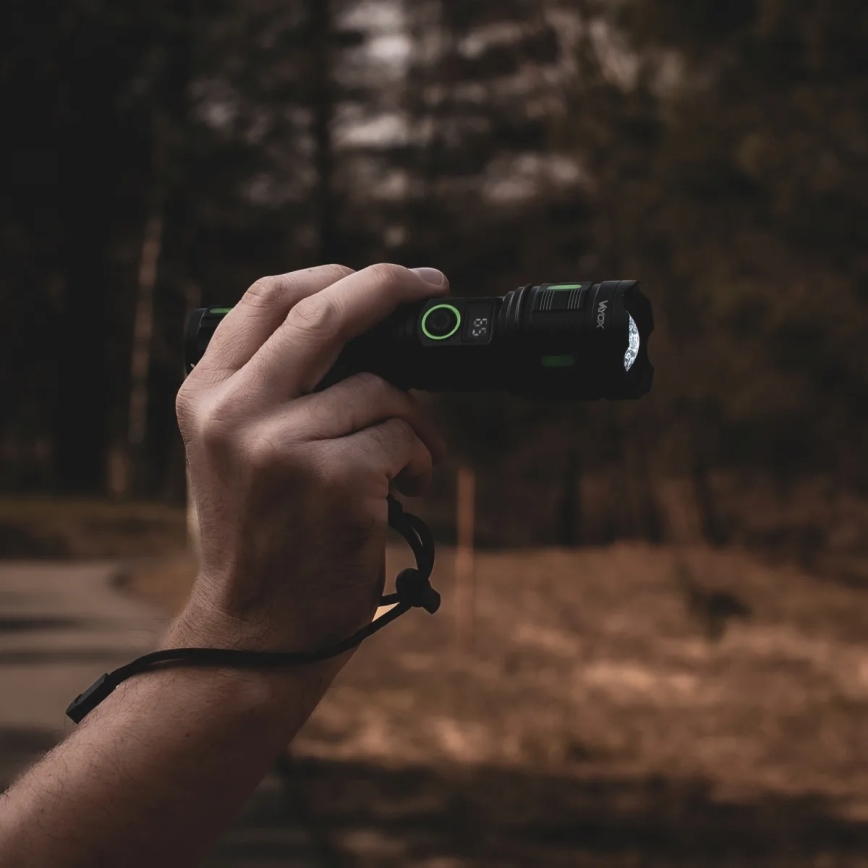 Reguliuojamo ryškumo įkraunamas LED žibintas su powerbank funkcija LED/20W/5V IP44 1200 lm 5000 mAh