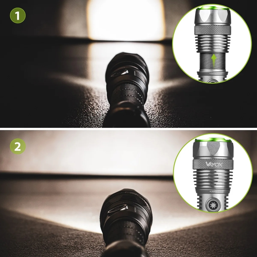 LED reguliuojamo ryškumo įkraunamas žibintuvėlis su galios banko funkcija LED/30W/5V IPX7 3000 lm 4000 mAh