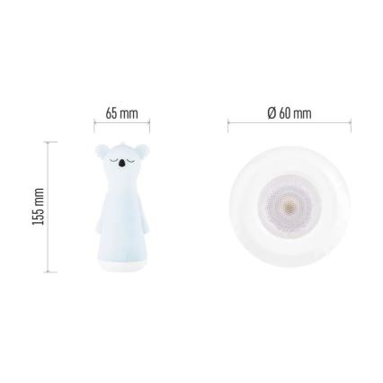 Įkraunamas reguliuojamo ryškumo LED žibintuvėlis vaikams LED/3,7V 1200 mAh