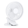 Įkraunamas stalas ventiliatorius su segtuku VIENTO 6W/5V 2000 mAh balta