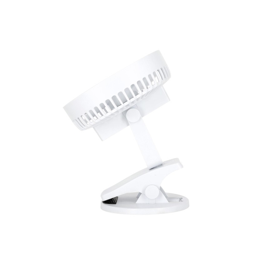 Įkraunamas stalas ventiliatorius su segtuku VIENTO 6W/5V 2000 mAh balta